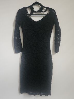 Molly Malloy | Dresses | Molly Malloy Crochet Lace Dress Black Sheath  Cocktail Womens Size Vintage | Poshmark
